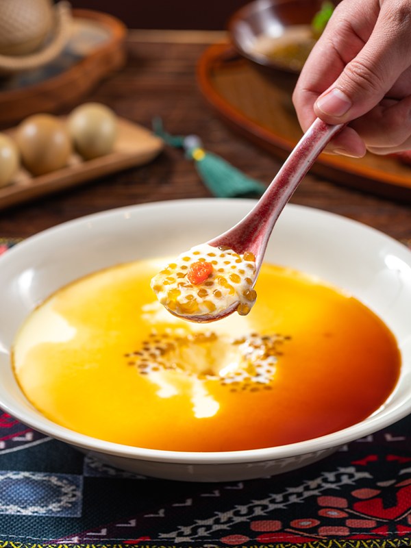 施锦记招牌菜:葛仙米蒸野鸡蛋